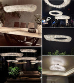 Lumière Cristal Round Chandelier in Chrome and Clear Crystal