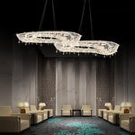 Lumière Cristal Round Chandelier in Chrome and Clear Crystal