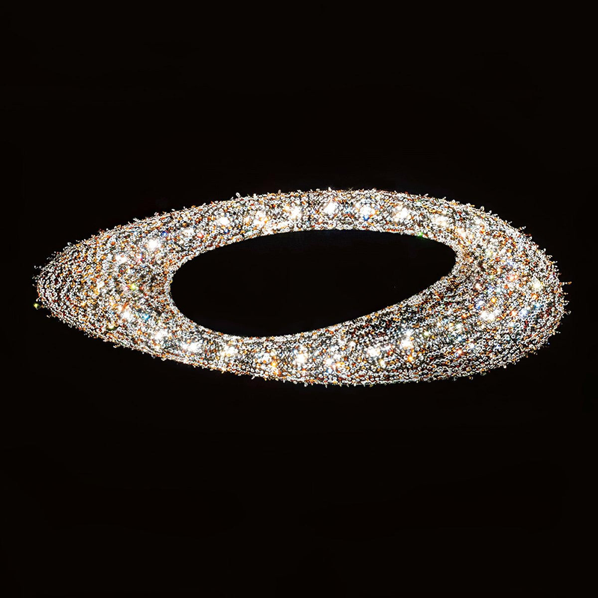 Lumière Cristal Round Chandelier in Chrome and Clear Crystal
