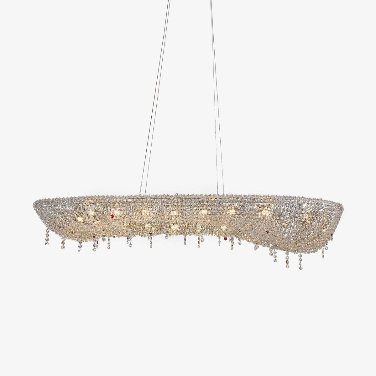 Lumière Cristal Round Chandelier in Chrome and Clear Crystal