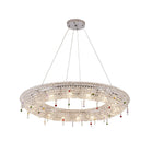Lumière Cristal Round Chandelier in Chrome and Clear Crystal