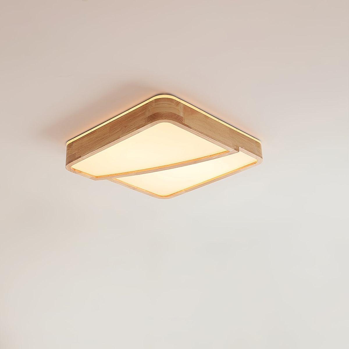 Modern Square Log Ceiling Lamp