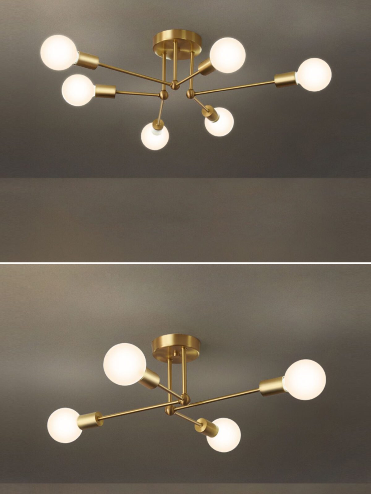 Molecular Brass Ceiling Light