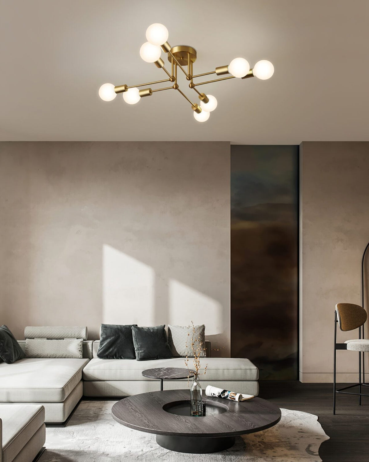 Molecular Brass Ceiling Light