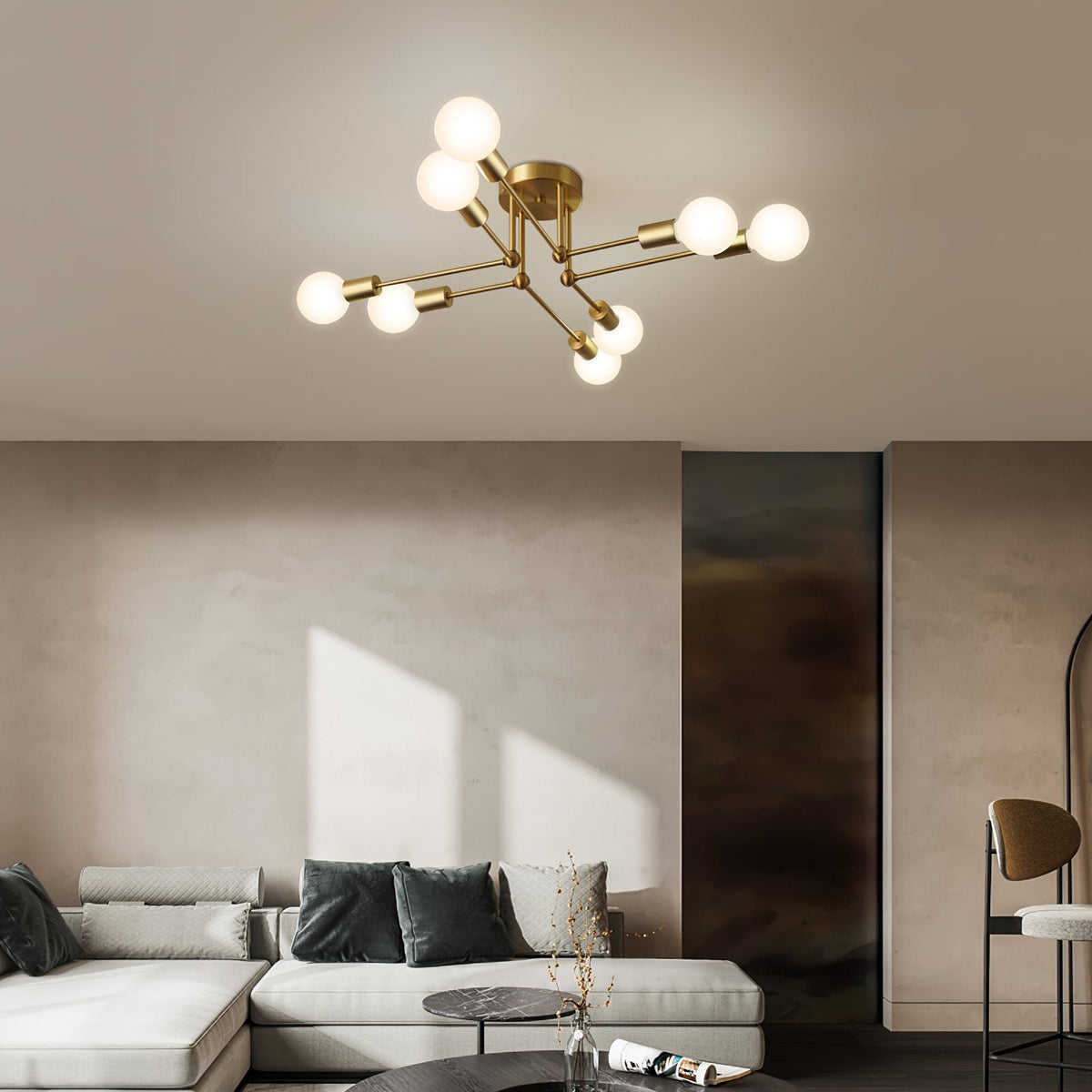 Molecular Brass Ceiling Light