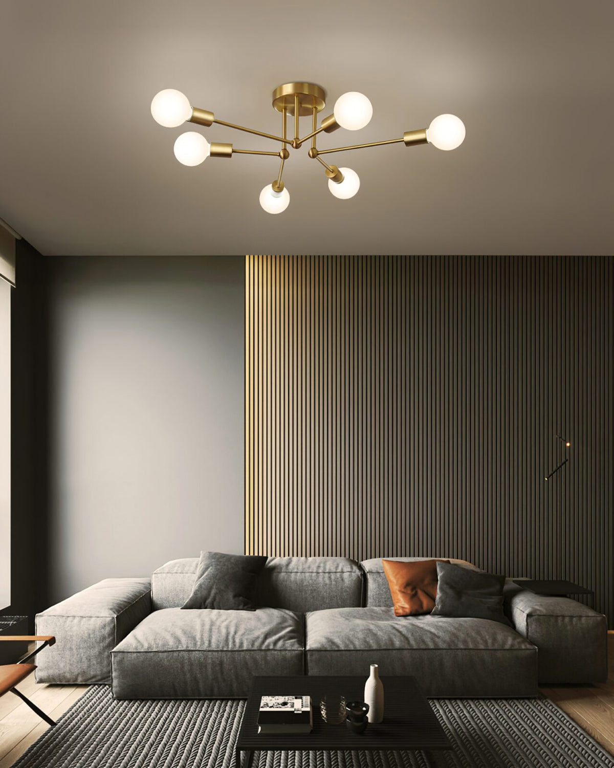 Molecular Brass Ceiling Light