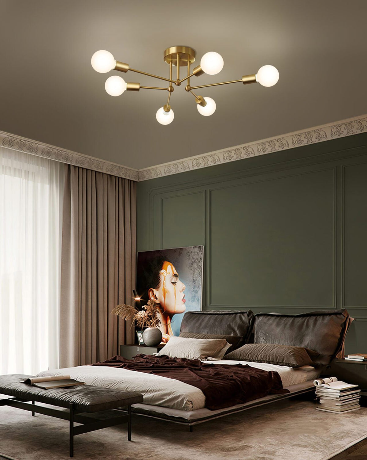 Molecular Brass Ceiling Light
