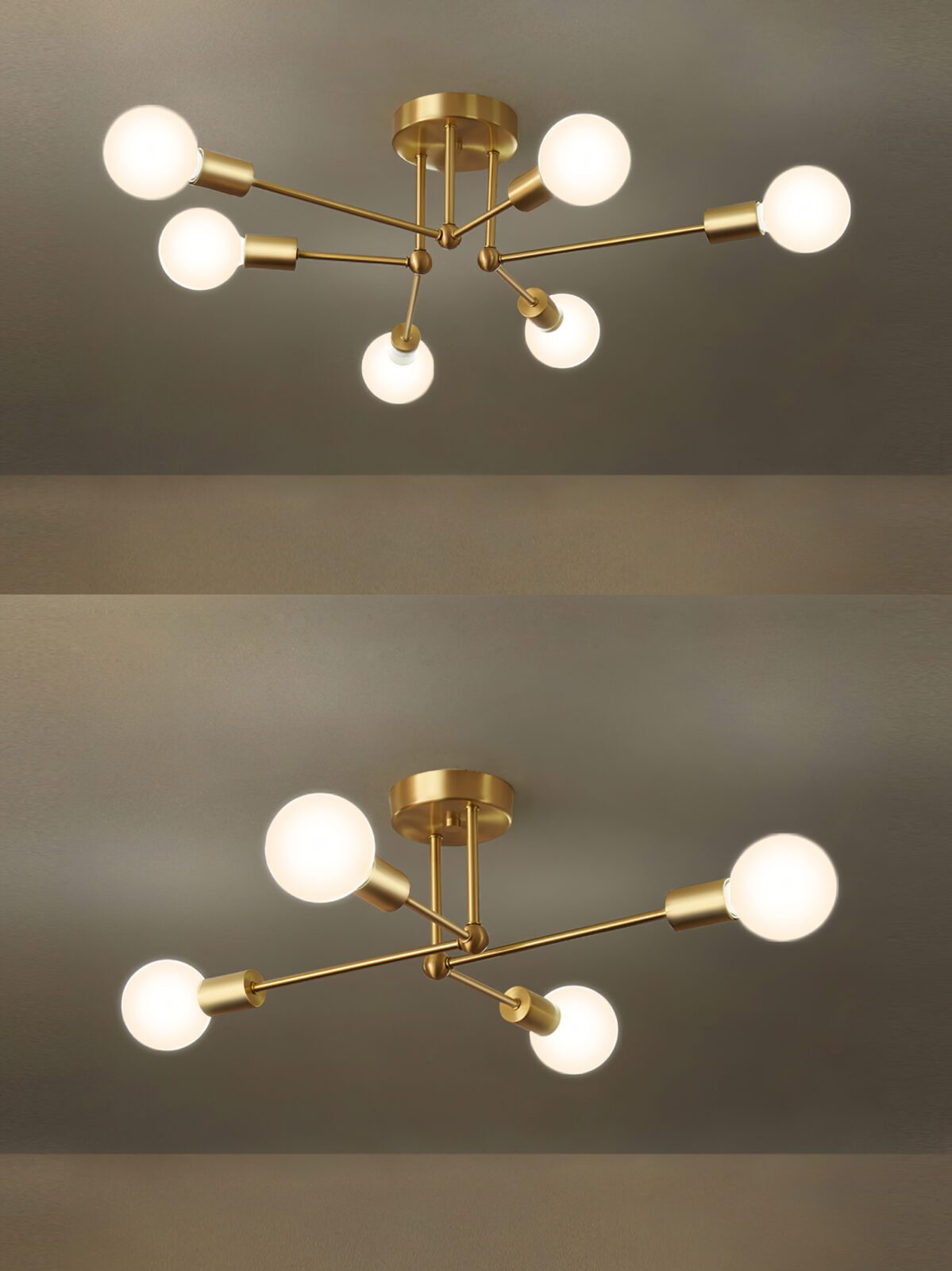 Molecular Brass Ceiling Light