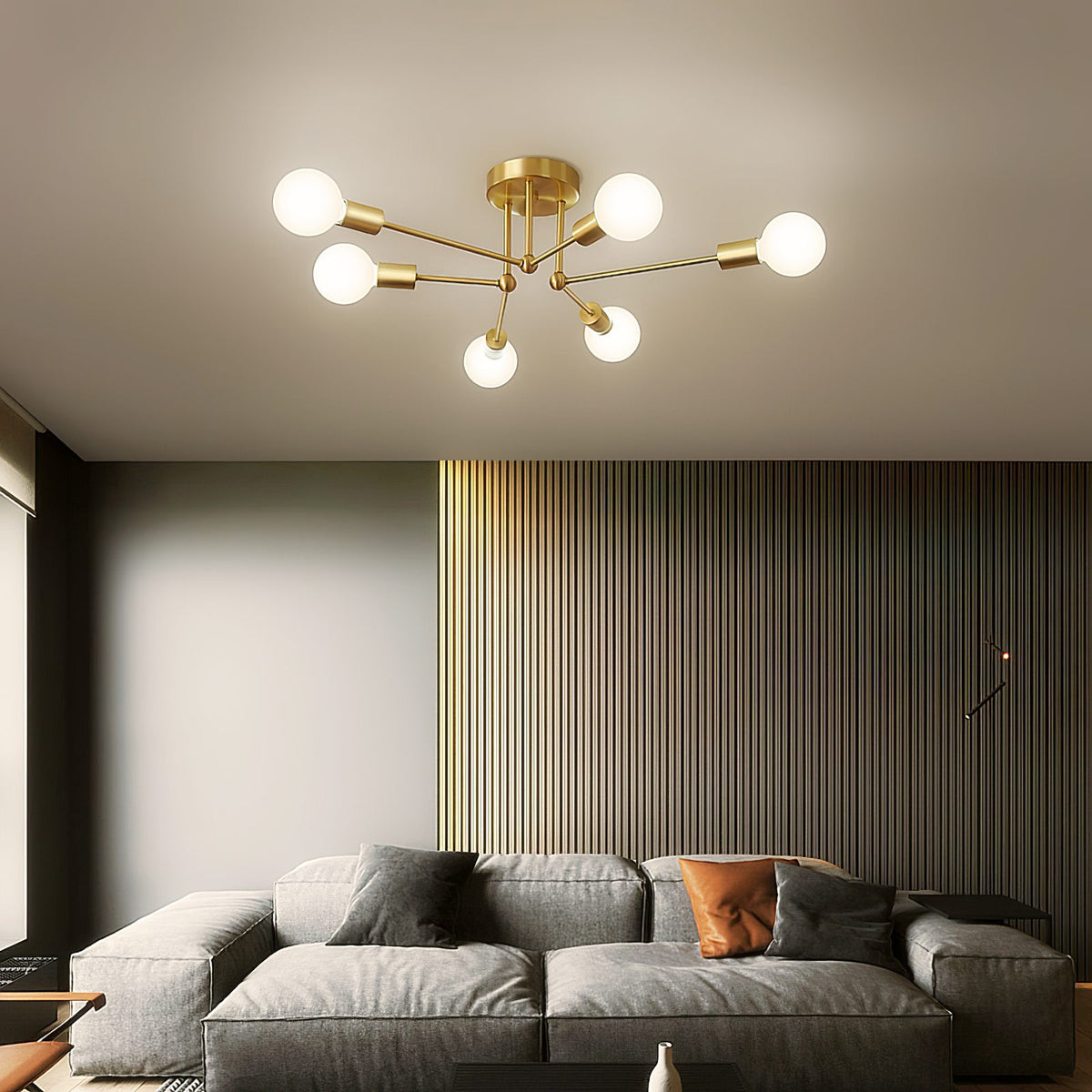 Molecular Brass Ceiling Light