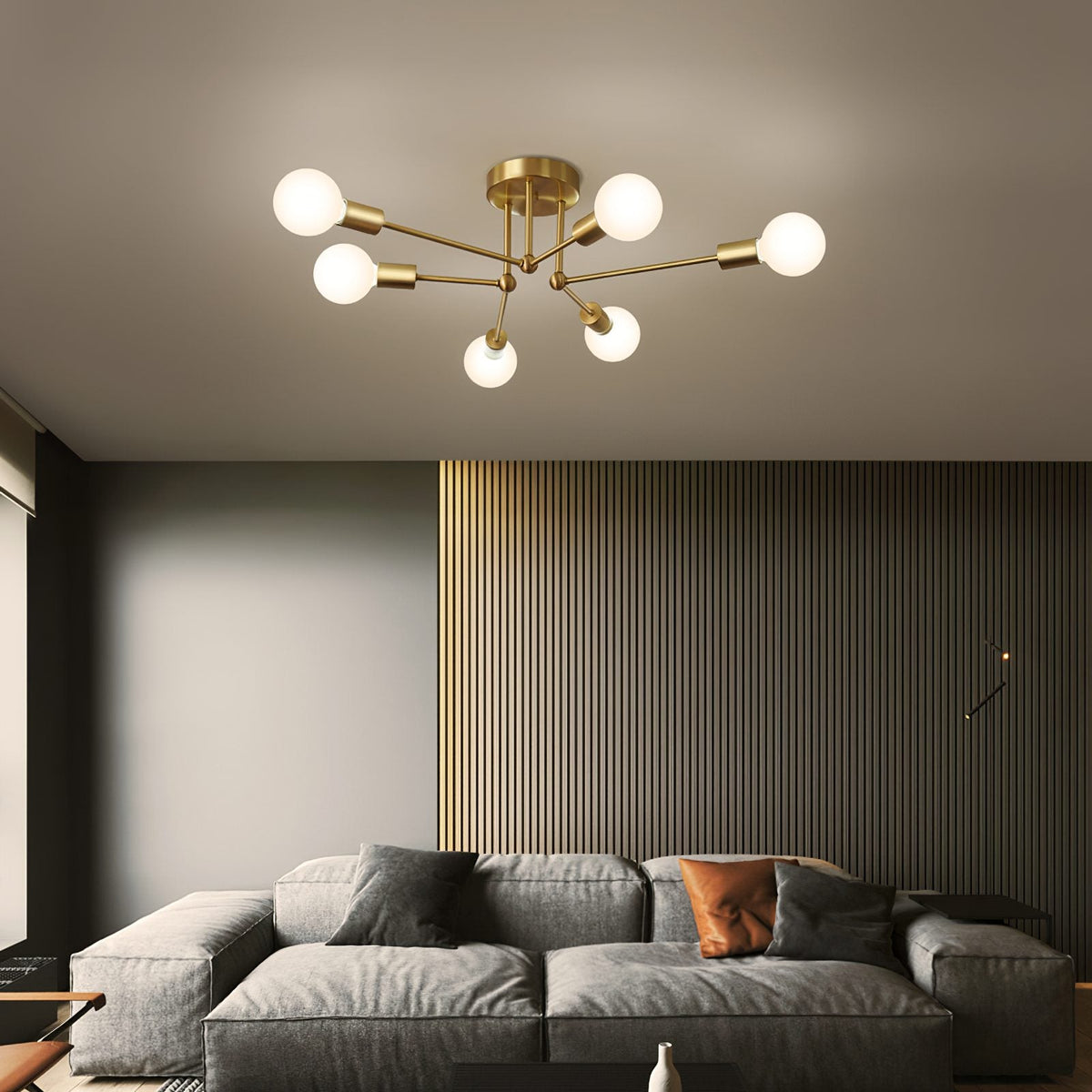 Molecular Brass Ceiling Light
