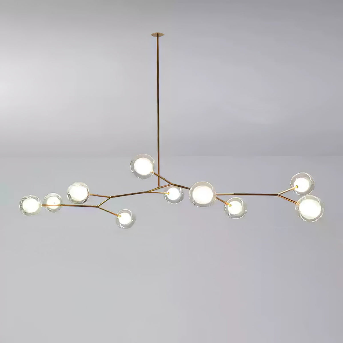 Molecular Glass Ball Chandelier in Gold for Modern Interiors