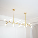 Molecular Glass Ball Chandelier in Gold for Modern Interiors