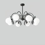 Molecular Glass Sphere Chandelier in Black and Brass