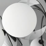 Molecular Glass Sphere Chandelier in Black and Brass