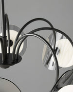 Molecular Glass Sphere Chandelier in Black and Brass
