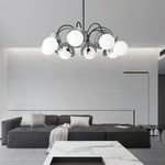 Molecular Glass Sphere Chandelier in Black and Brass