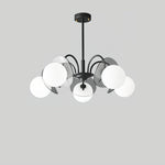 Molecular Glass Sphere Chandelier in Black and Brass