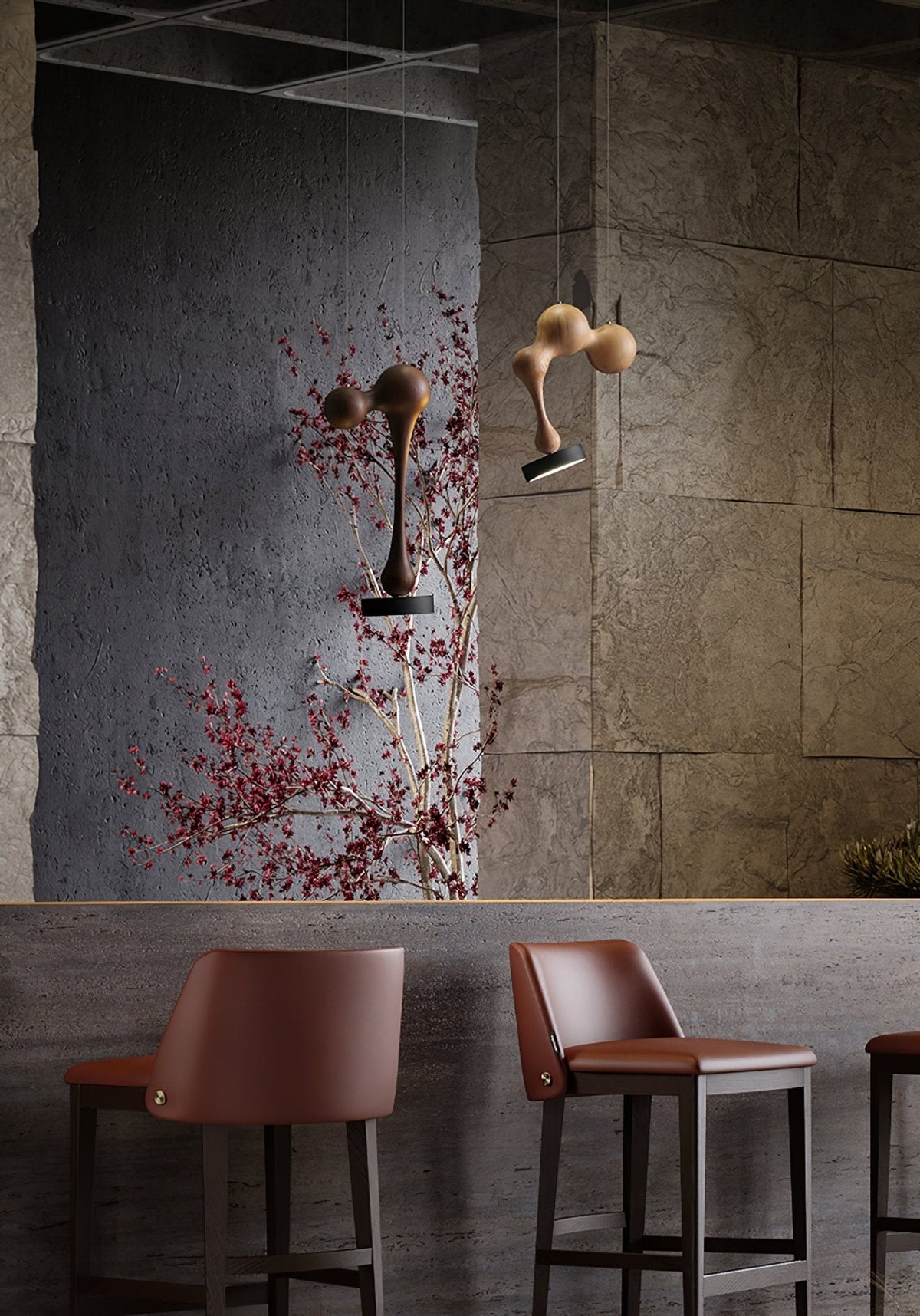 Molecule Wooden Pendant Light – Handcrafted LED Pendant for Modern Interiors