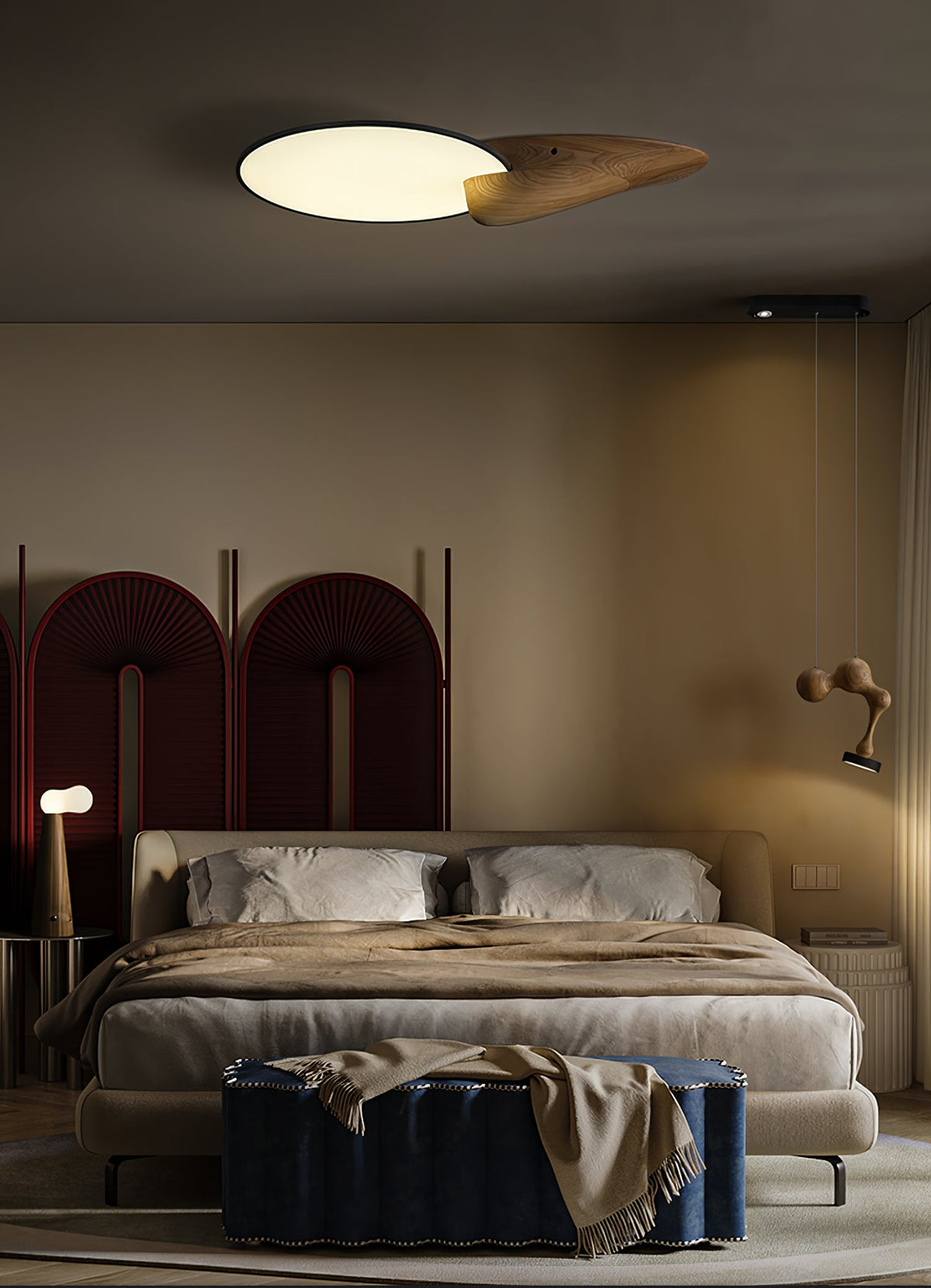 Molecule Wooden Pendant Light – Handcrafted LED Pendant for Modern Interiors