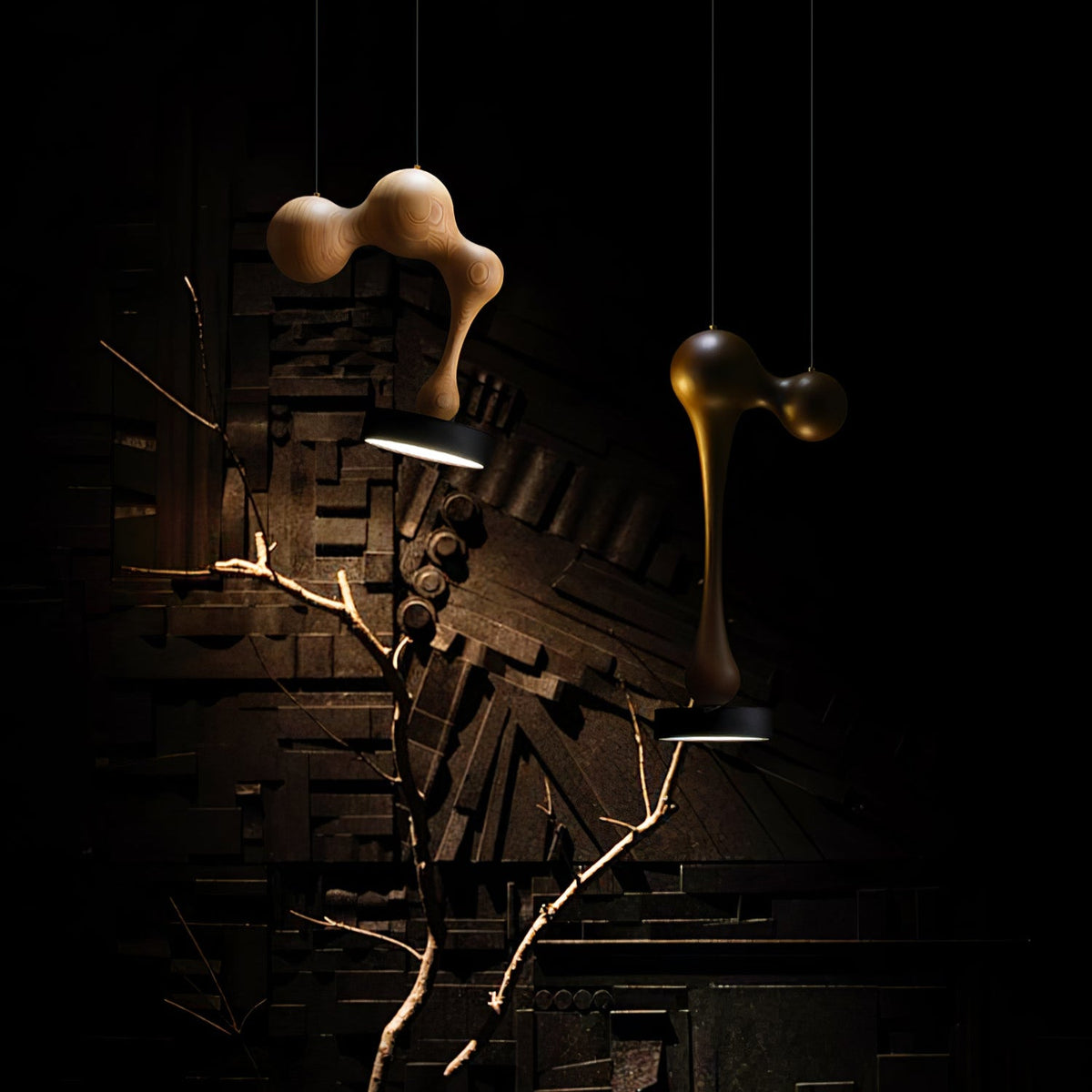 Molecule Wooden Pendant Light – Handcrafted LED Pendant for Modern Interiors