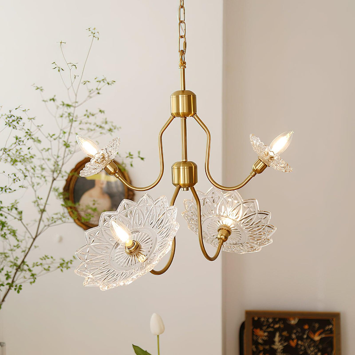 Monique Lhuillier Glass Butterfly Chandelier in Antique Copper