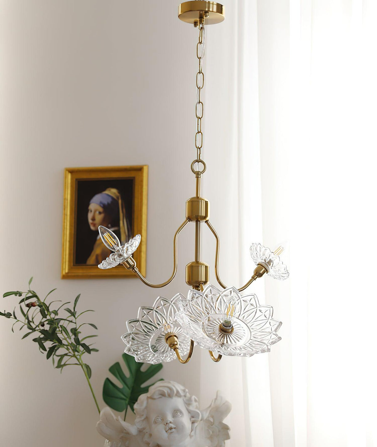 Monique Lhuillier Glass Butterfly Chandelier in Antique Copper