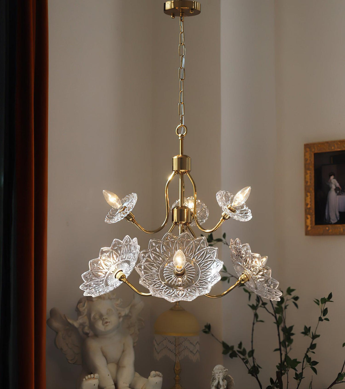 Monique Lhuillier Glass Butterfly Chandelier in Antique Copper