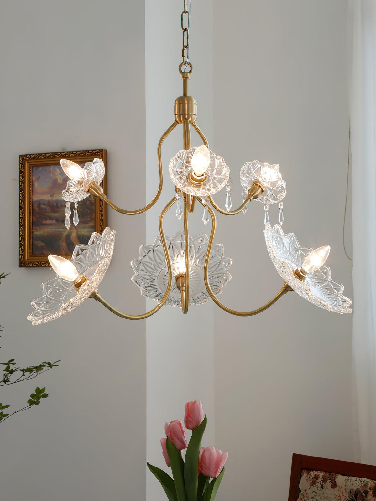 Monique Lhuillier Glass Butterfly Chandelier in Antique Copper