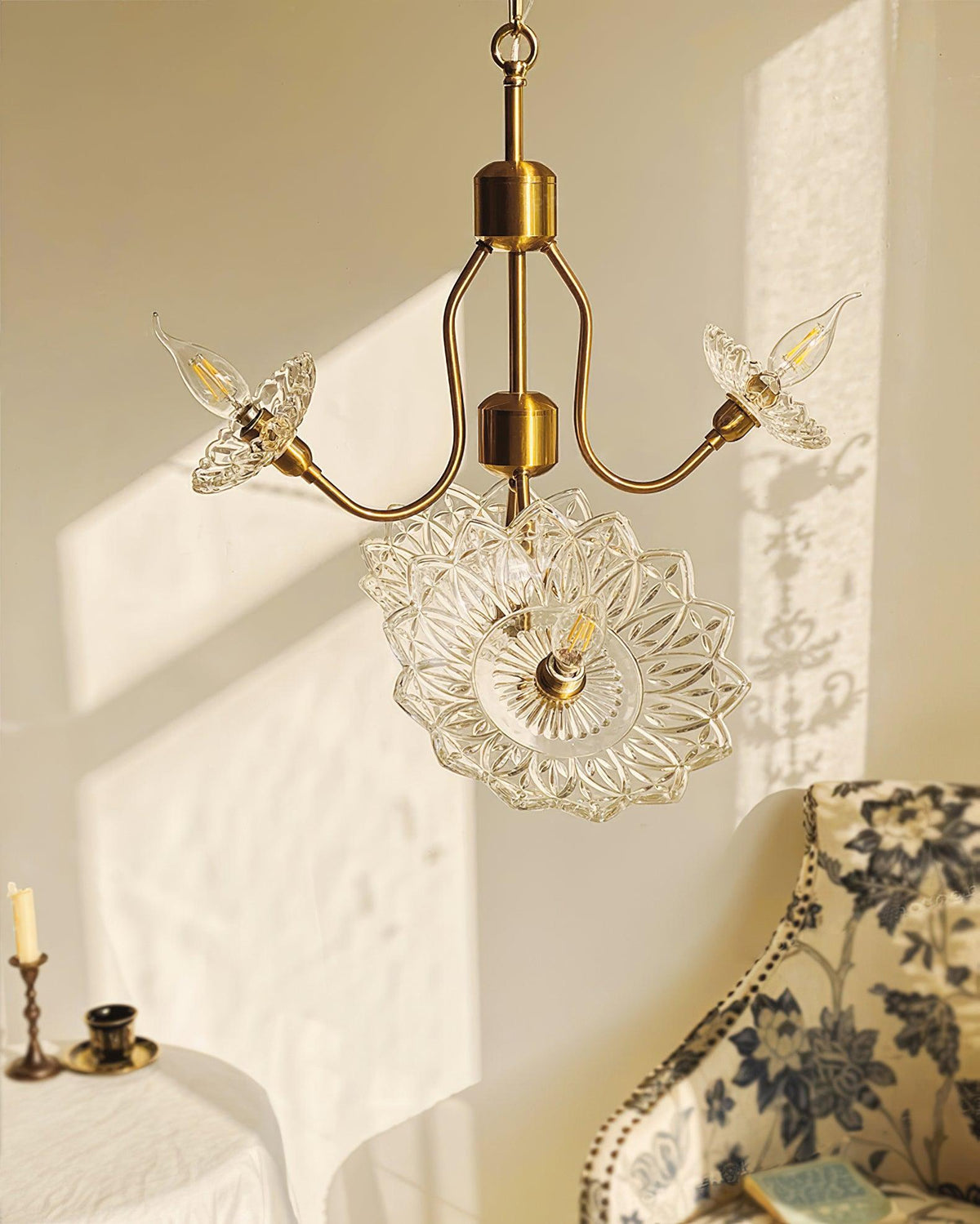 Monique Lhuillier Glass Butterfly Chandelier in Antique Copper