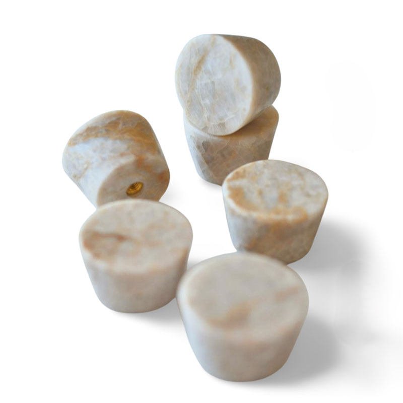 Monolith Natural Stone Cabinet Pull Handle in Marble and Travertine