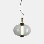 Bai Family Blown Glass Pendant Light in Bronze for Dining and Entry