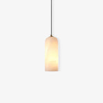 Monty Alabaster Pendant Light in Brass with Braided Cord