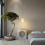 Monty Alabaster Pendant Light in Brass with Braided Cord