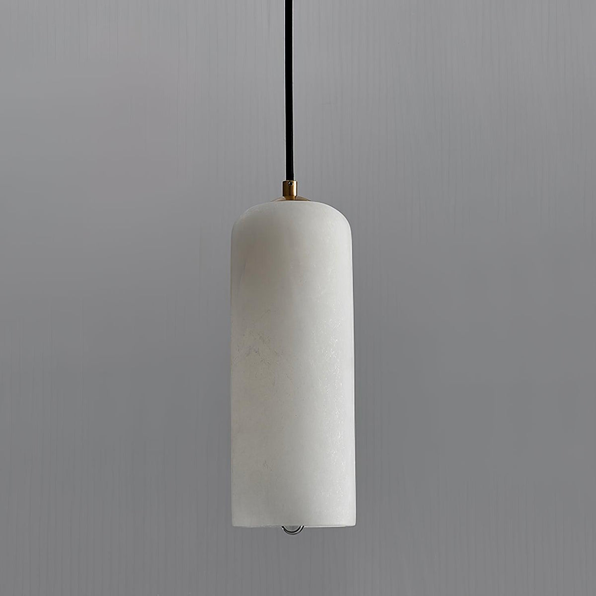 Monty Alabaster Pendant Light in Brass with Braided Cord