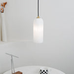 Monty Alabaster Pendant Light in Brass with Braided Cord