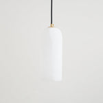 Monty Alabaster Pendant Light in Brass with Braided Cord
