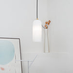 Monty Alabaster Pendant Light in Brass with Braided Cord