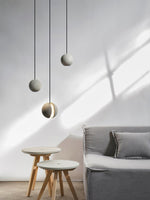 Moon Concrete Pendant Light – Modern Minimalist LED Ceiling Lamp