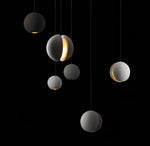 Moon Concrete Pendant Light – Modern Minimalist LED Ceiling Lamp