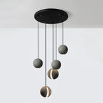 Moon Concrete Pendant Light – Modern Minimalist LED Ceiling Lamp