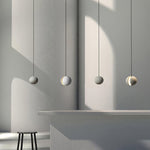 Moon Concrete Pendant Light – Modern Minimalist LED Ceiling Lamp