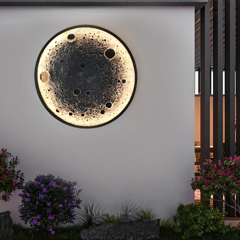 Round Moon Modern Outdoor Wall Light Li002286