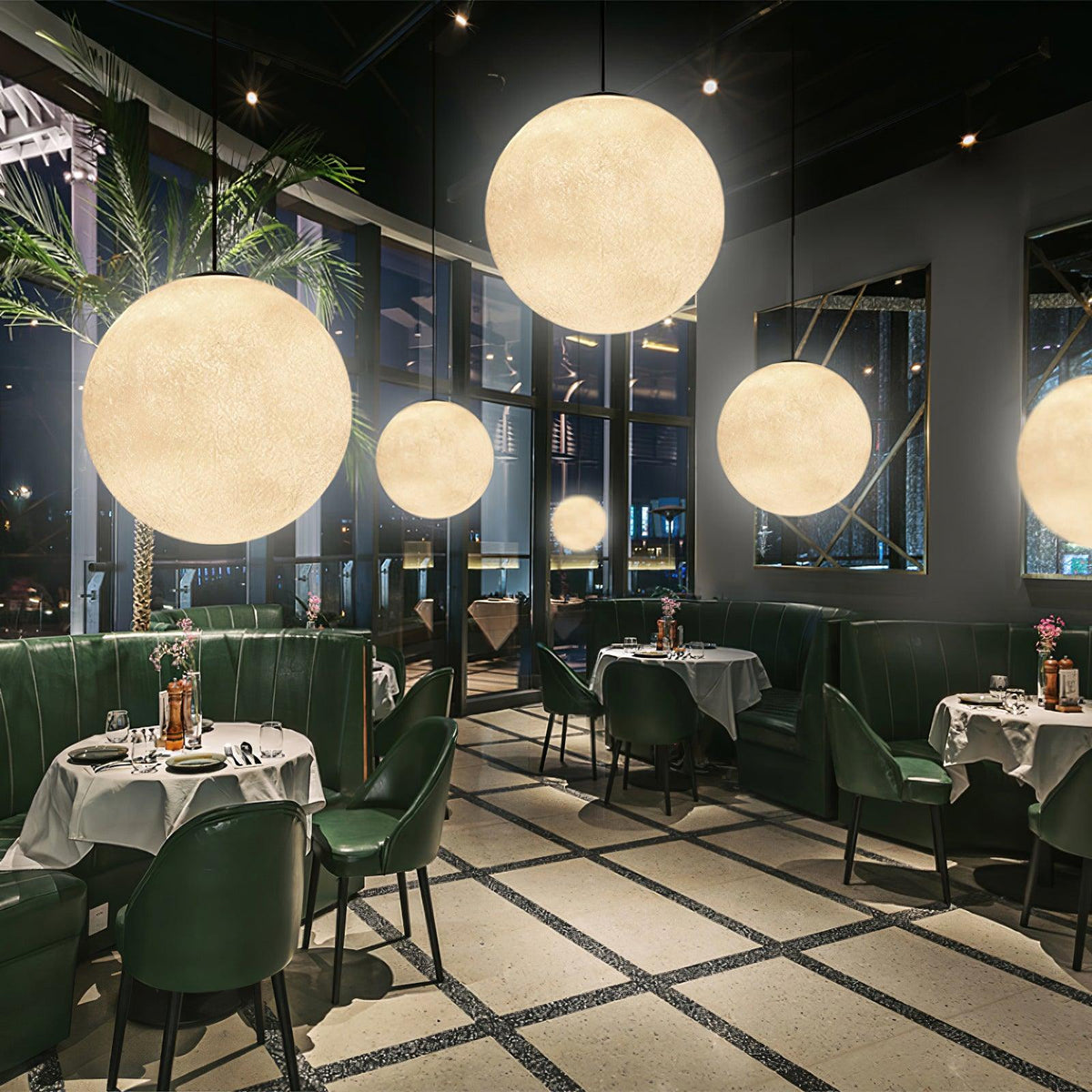 Moon Pendant Lamp – Celestial Resin Hanging Light for Modern Interiors