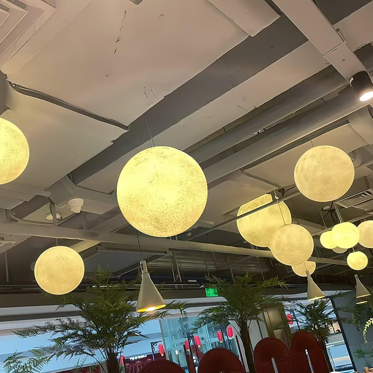 Moon Pendant Lamp – Celestial Resin Hanging Light for Modern Interiors