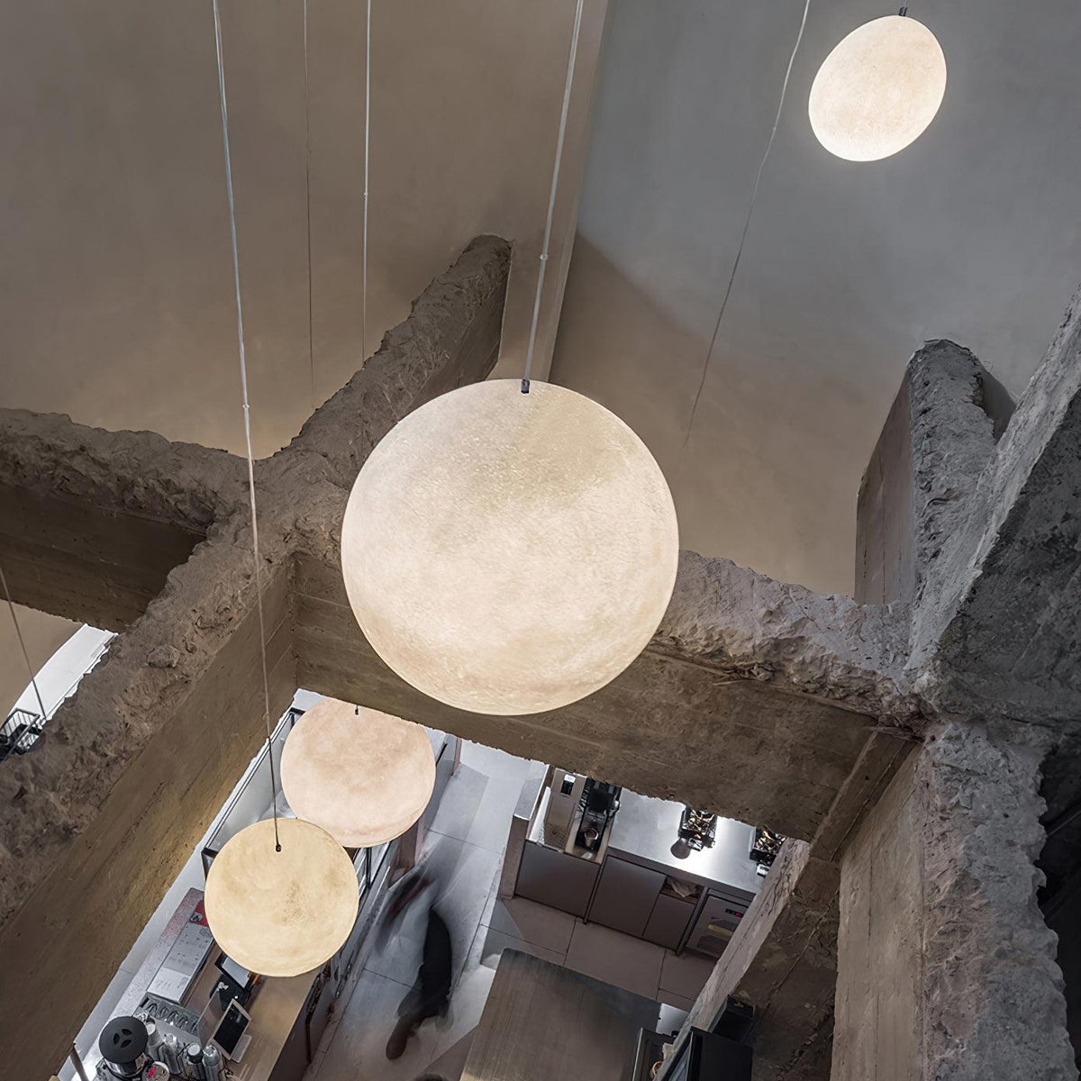 Moon Pendant Lamp – Celestial Resin Hanging Light for Modern Interiors