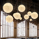 Moon Pendant Lamp – Celestial Resin Hanging Light for Modern Interiors