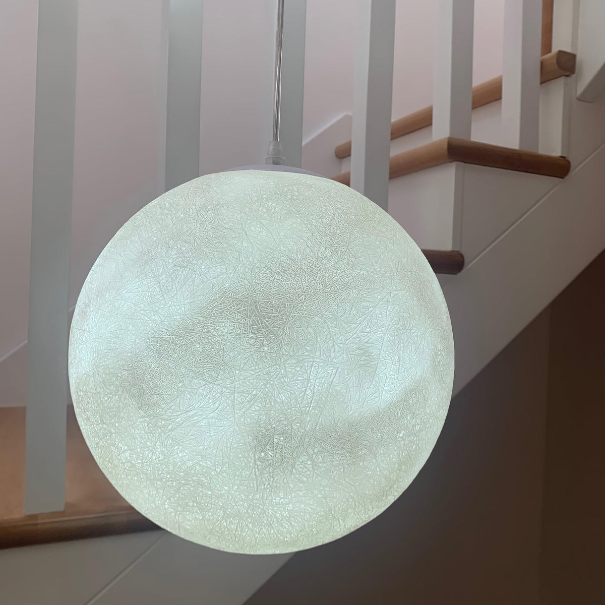 Moon Pendant Lamp – Celestial Resin Hanging Light for Modern Interiors