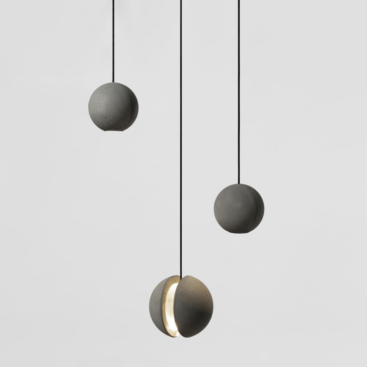 Moon Concrete Pendant Light – Modern Minimalist LED Ceiling Lamp