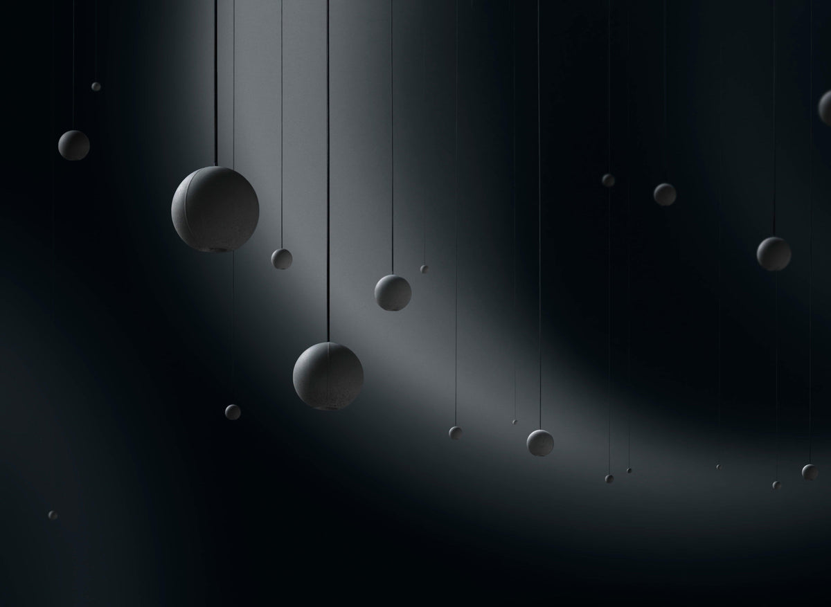 Moon Concrete Pendant Light – Modern Minimalist LED Ceiling Lamp