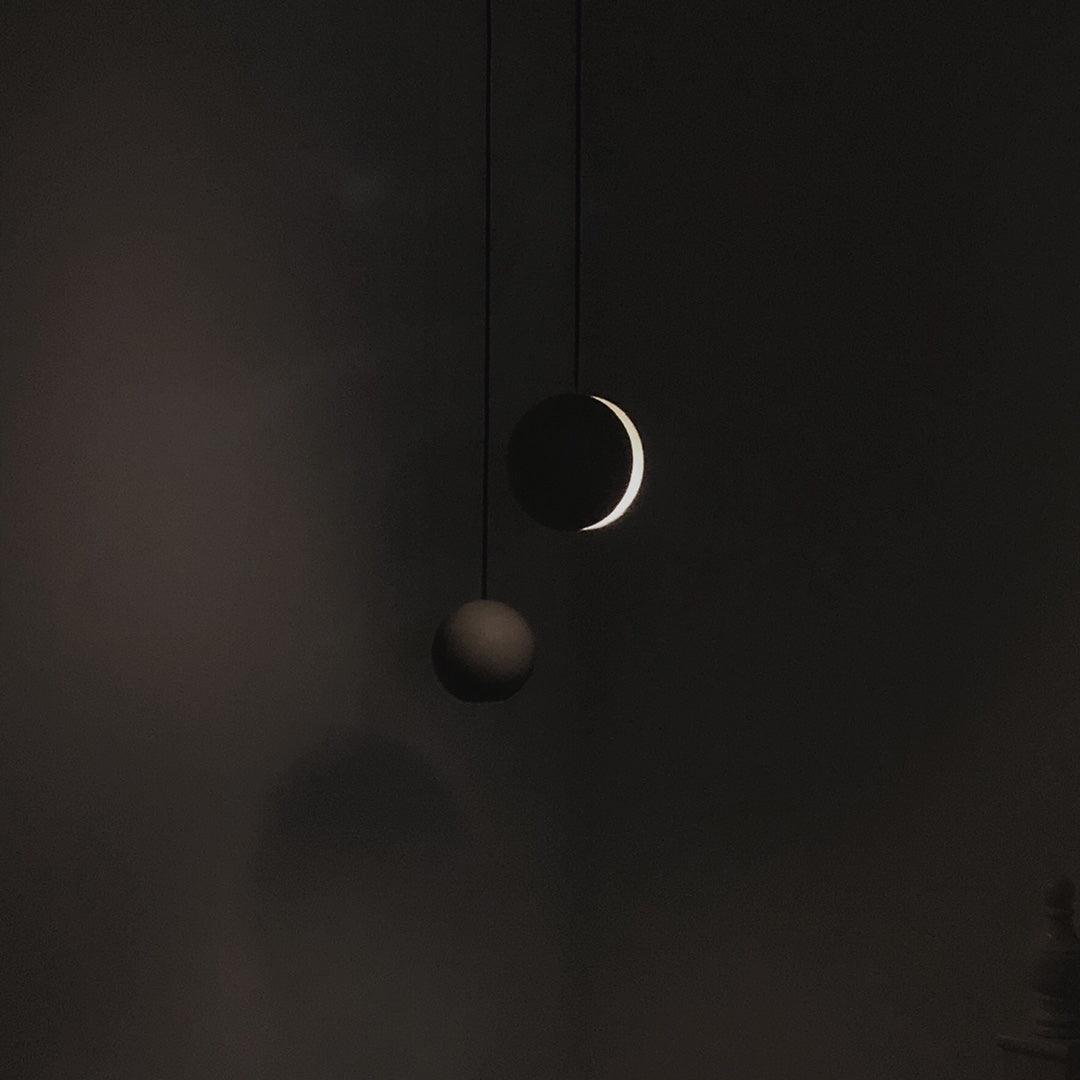 Moon Concrete Pendant Light – Modern Minimalist LED Ceiling Lamp